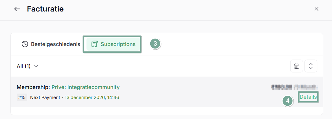 subscriptions tab