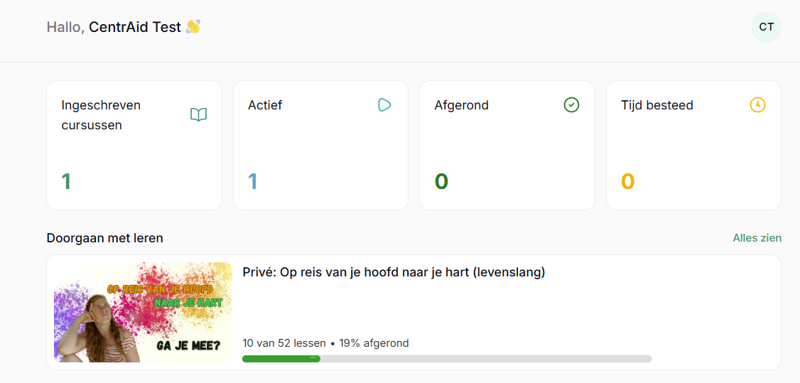 ingeschreven cursussen